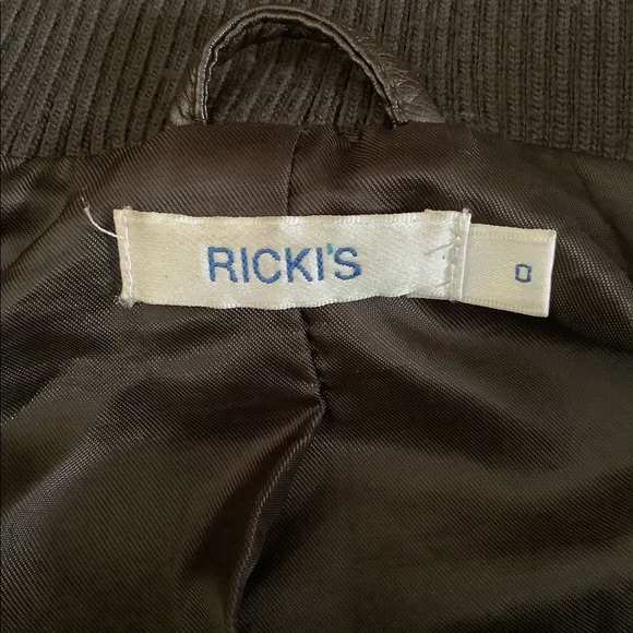 Ricki’s Pleather Bomber Jacket Chocolate - Picture 3 of 3